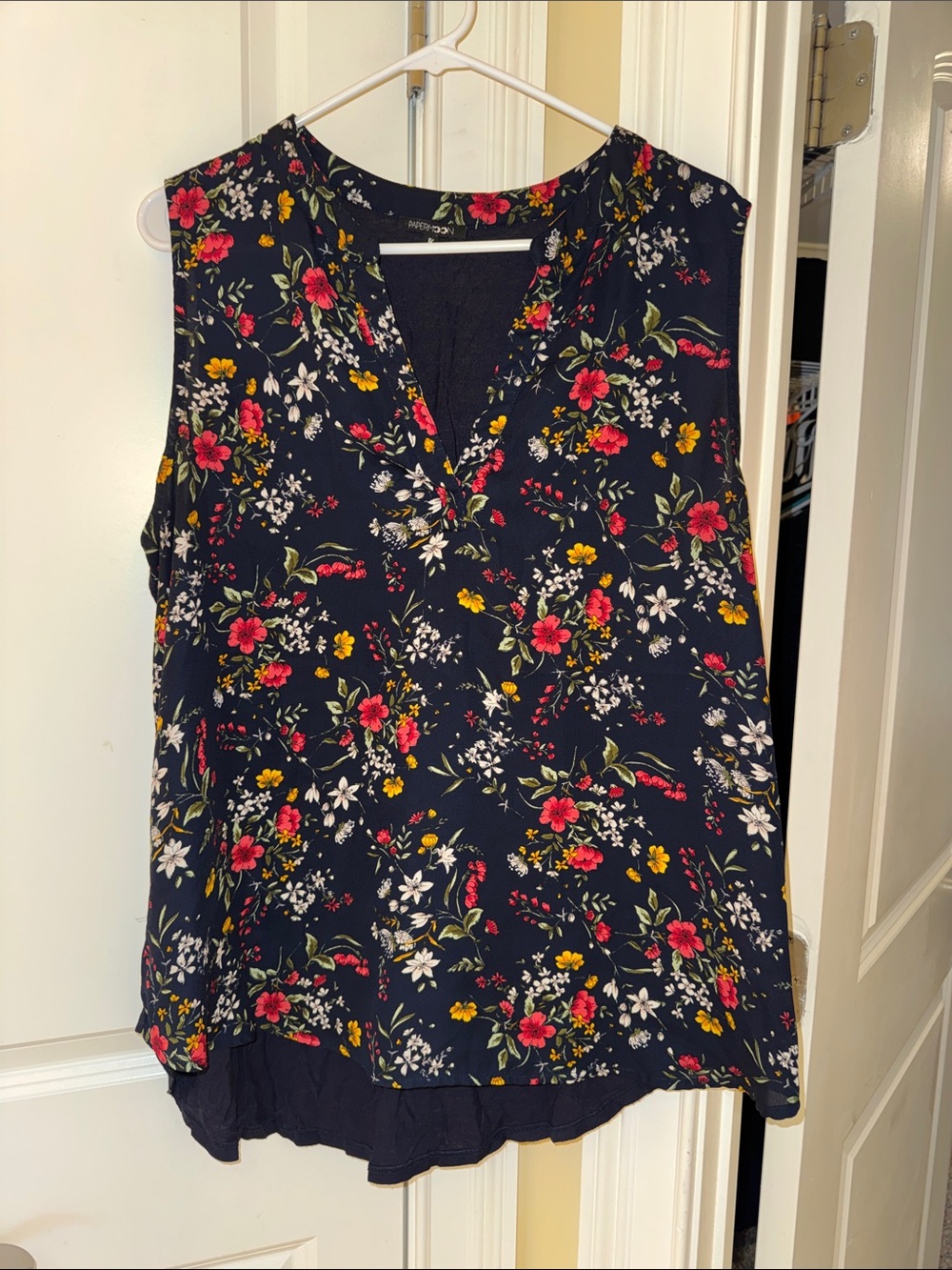 Papermoon Navy Floral V-Neck Sleeveless Camisole